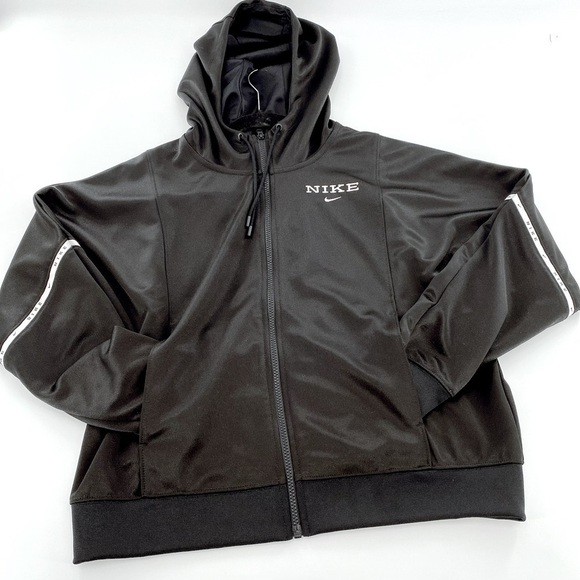 Nike Black/White Hooded Full-Zip Running Jacket S - Picture 9 of 14